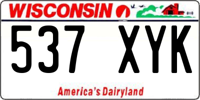 WI license plate 537XYK