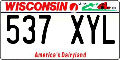 WI license plate 537XYL