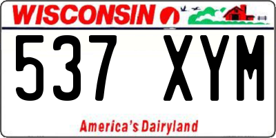 WI license plate 537XYM