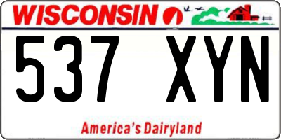 WI license plate 537XYN