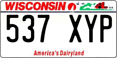 WI license plate 537XYP