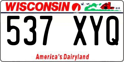 WI license plate 537XYQ