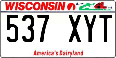 WI license plate 537XYT