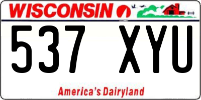 WI license plate 537XYU
