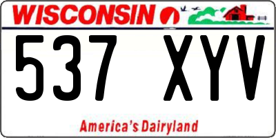 WI license plate 537XYV