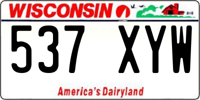 WI license plate 537XYW