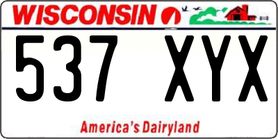 WI license plate 537XYX