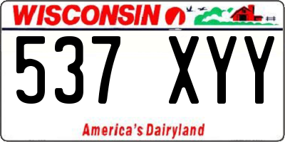 WI license plate 537XYY