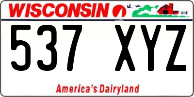 WI license plate 537XYZ