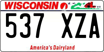 WI license plate 537XZA