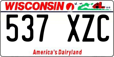 WI license plate 537XZC