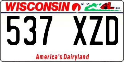 WI license plate 537XZD