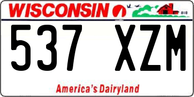 WI license plate 537XZM