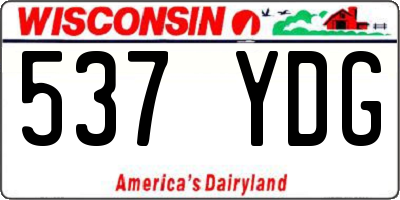 WI license plate 537YDG