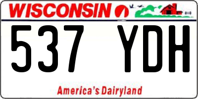 WI license plate 537YDH