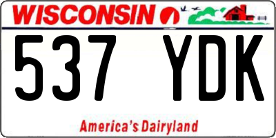 WI license plate 537YDK