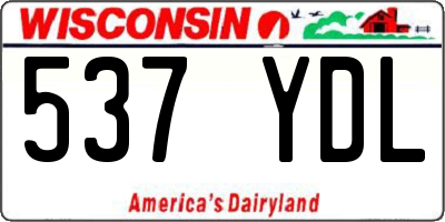 WI license plate 537YDL
