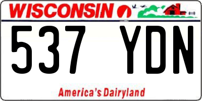 WI license plate 537YDN