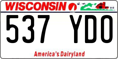 WI license plate 537YDO