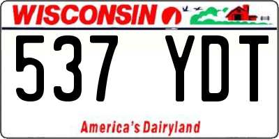 WI license plate 537YDT