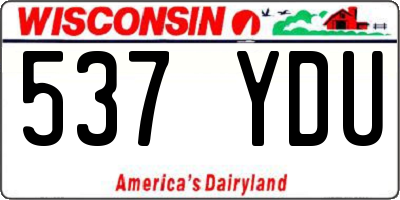 WI license plate 537YDU