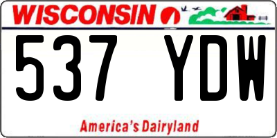 WI license plate 537YDW