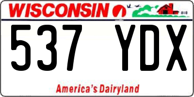 WI license plate 537YDX