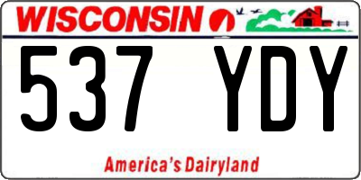 WI license plate 537YDY
