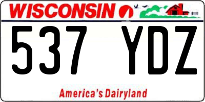 WI license plate 537YDZ
