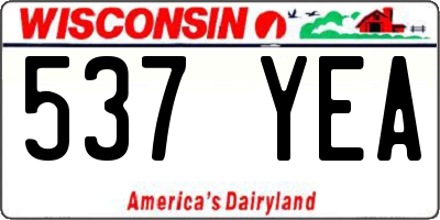 WI license plate 537YEA