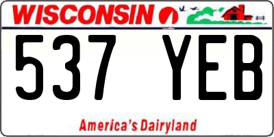 WI license plate 537YEB