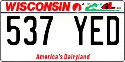 WI license plate 537YED