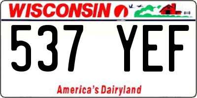 WI license plate 537YEF