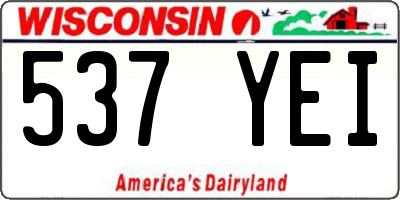 WI license plate 537YEI