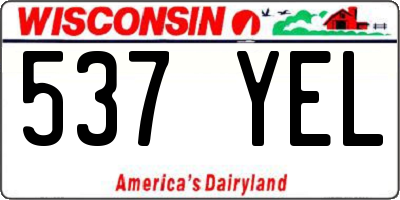 WI license plate 537YEL
