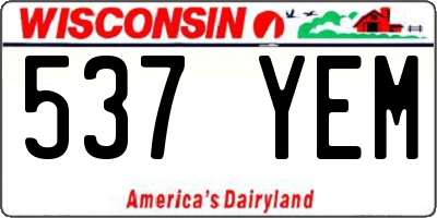WI license plate 537YEM