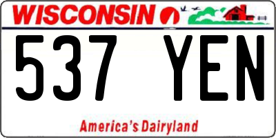 WI license plate 537YEN