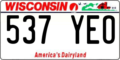 WI license plate 537YEO