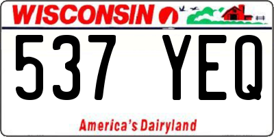WI license plate 537YEQ