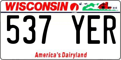 WI license plate 537YER