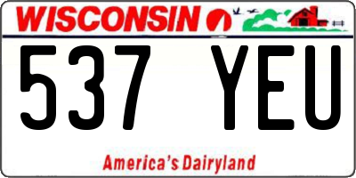 WI license plate 537YEU