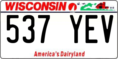 WI license plate 537YEV