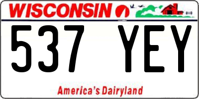 WI license plate 537YEY