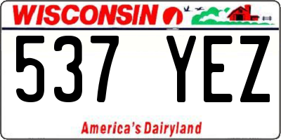 WI license plate 537YEZ