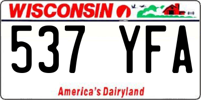 WI license plate 537YFA