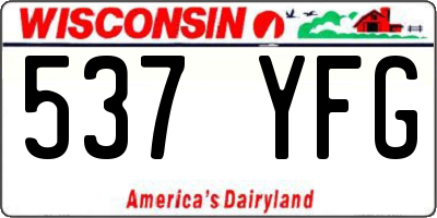 WI license plate 537YFG