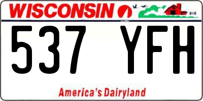 WI license plate 537YFH