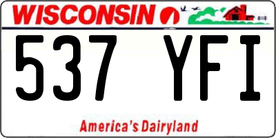 WI license plate 537YFI