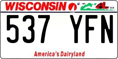 WI license plate 537YFN