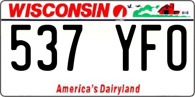 WI license plate 537YFO